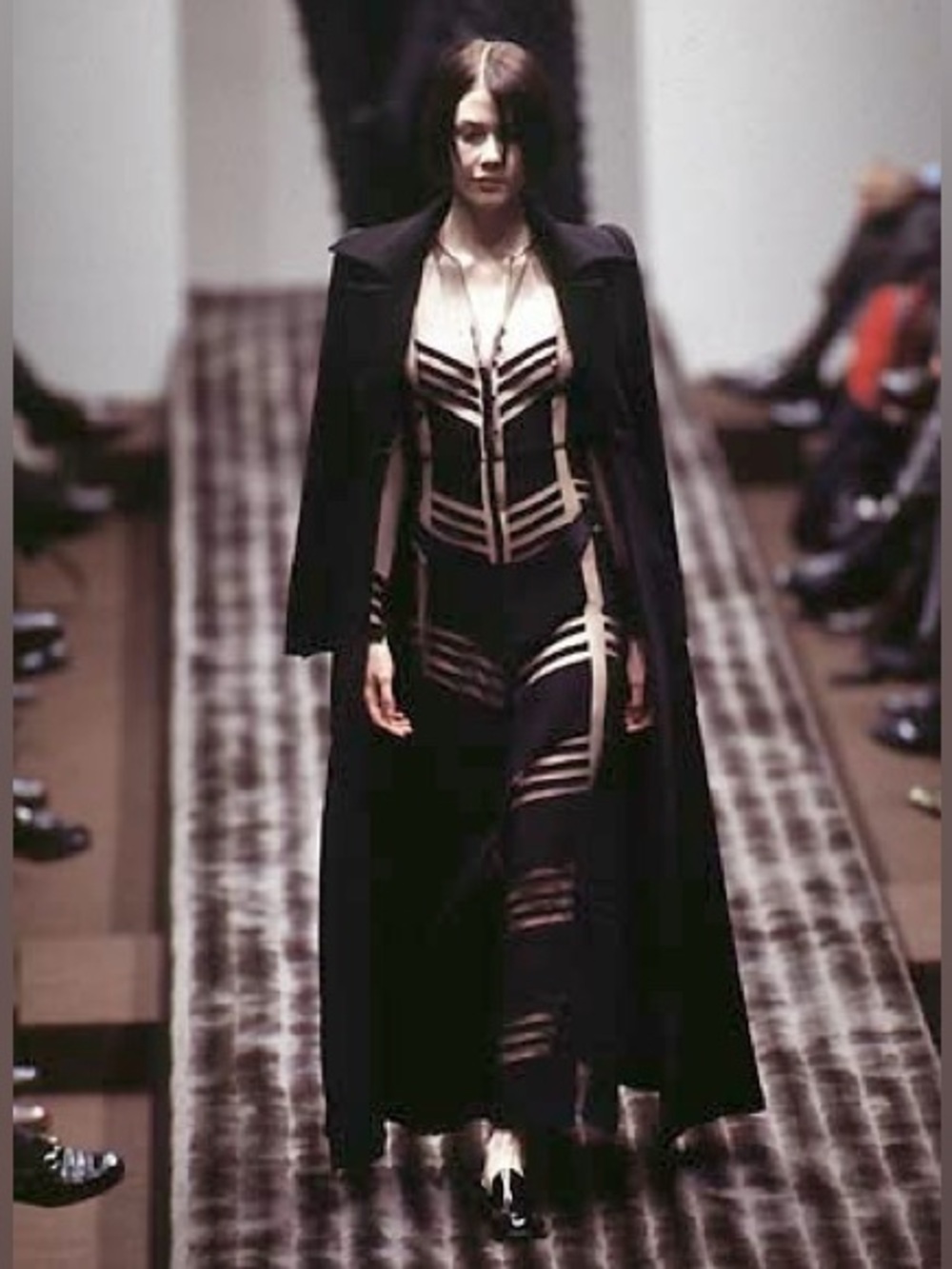 Vintage FENDI by Karl Lagerfeld F/W 1997 Sheer Optical Illusion Maxi Dress